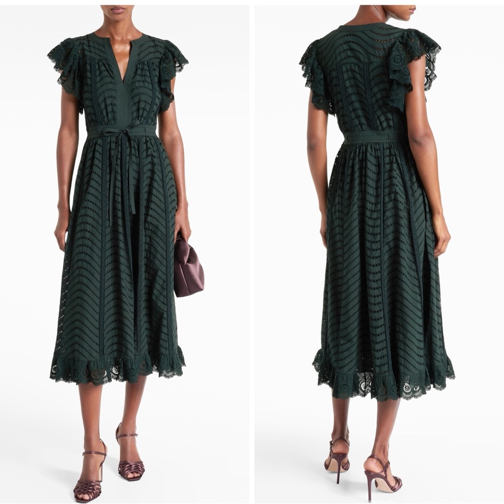 ULLA JOHNSON Olga broderie anglaise cotton midi dress - Picture 2 of 12